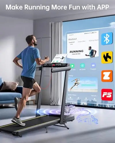 Walking Pad Treadmill with 12% Incline, 4 in 1 Folding Treadmill for Home/Office with Handle Bar, with App & Bluetooth Speaker