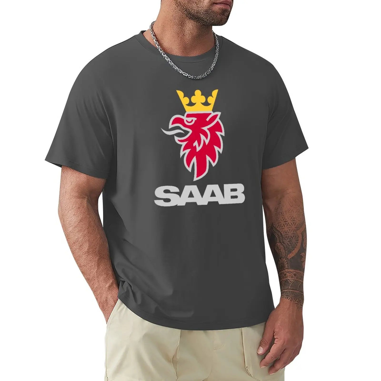 fashion mens t-shirt Saab logo products T-Shirt Short t-shirt cat shirts tops sweat shirts Short sleeve tee men graphic t shirts