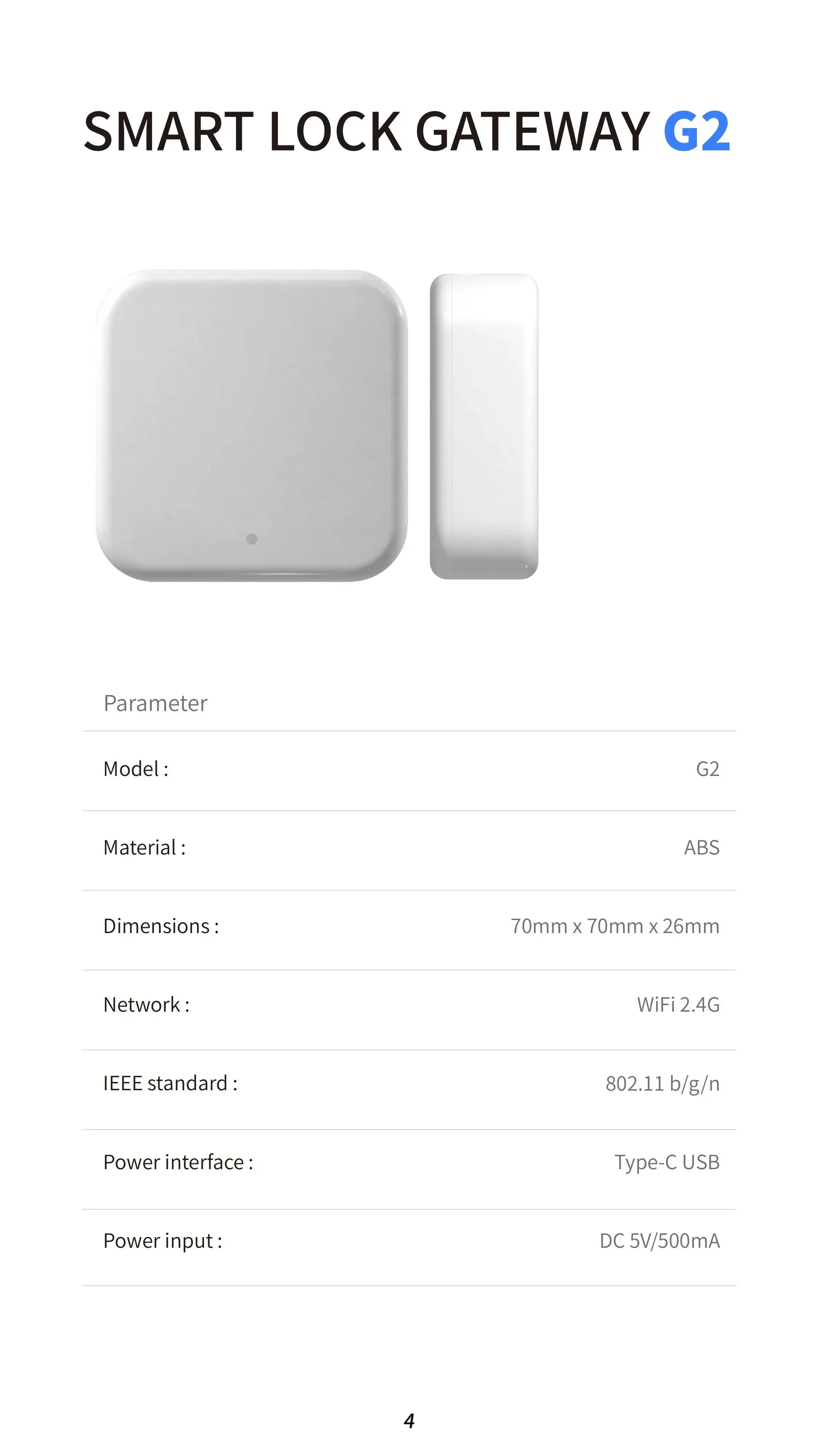 TTlock Gateways G2 G3 G3P G4  Bluetooth to 4G / GJ45/ WiFi Hub Smart Home Device TThotel TT Lock App Phone Remote Control Unlock