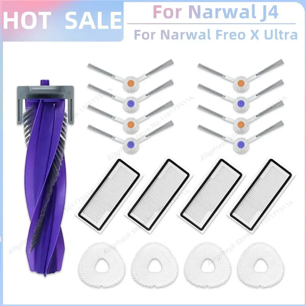 Fit For 나르월 Narwal Freo X Ultra, Narwal J4 / Lite Vacuum 나르왈 프레오 X 울트라 Parts Accessories Roller Side Brush Cover Dus