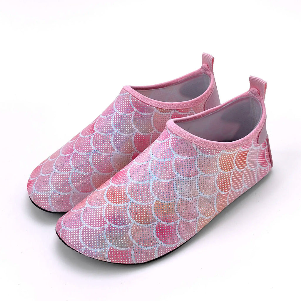 Mermaid Scale Girls Aqua Shoes Summer Bling Children Beach Swimming Shoes New Princess Anti Slip Soft Toddler Kids Slippers