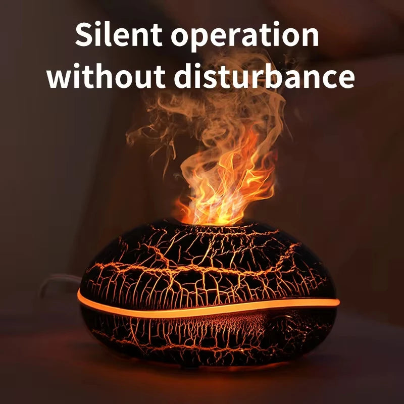 2024 New Simulated Flame Humidifier Colorful Night Light Ultrasonic Atomization Can Add Essential Oil Small Aromatherapy Machine