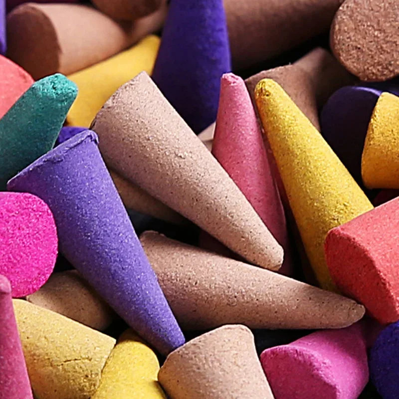 1Pack Backflow Incense Cones Pack of 60 Mixed Flavor Natural Incense Floral Lavender Sandalwood Aloes Aromatherapy