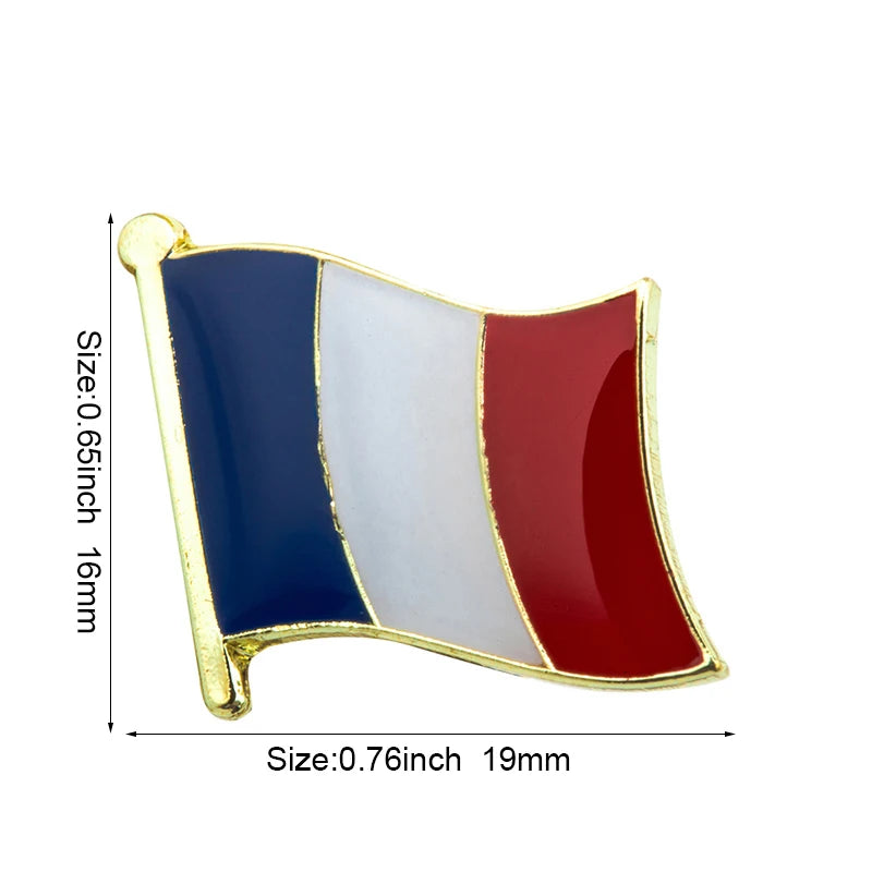 France Metal Flag Lapel Pin Badges For Clothes Rozet Set Brooch In Brooches KS-0057
