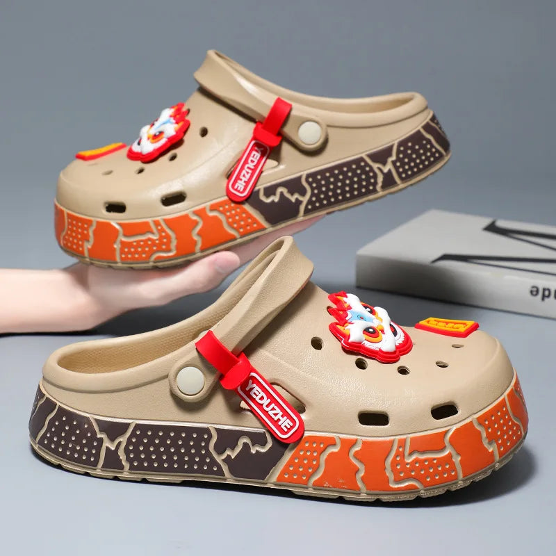 EVA Shoes Men Sandals Summer Cartoon Home Slippers Men Clogs Outdoor Not Slip Platform Beach Sandals Men Slippers Garden Shoes