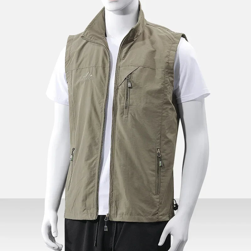 Spring and Summer Vest Jacket for Casual Sports, Waterproof, Windproof, Breathable, Ultra-thin Men's Fishing Vest