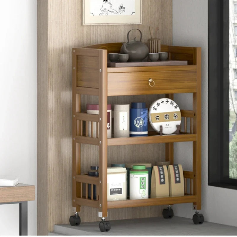 Multifunctional Living Room Center Table Drawer Design Bedside Table Universal Pulley Side Table All-match Scene Home Furniture