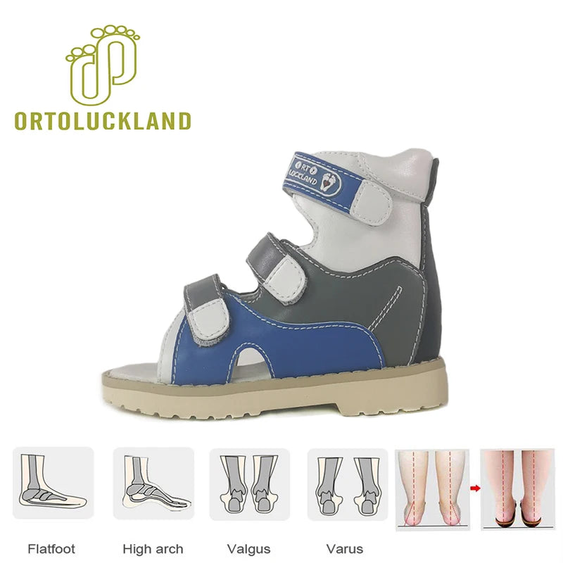 Ortoluckland Baby Boys Sandals New Children Orthopedic Flatfeet Shoes Summer Toddler  Arch Support Footwear Size20 To36