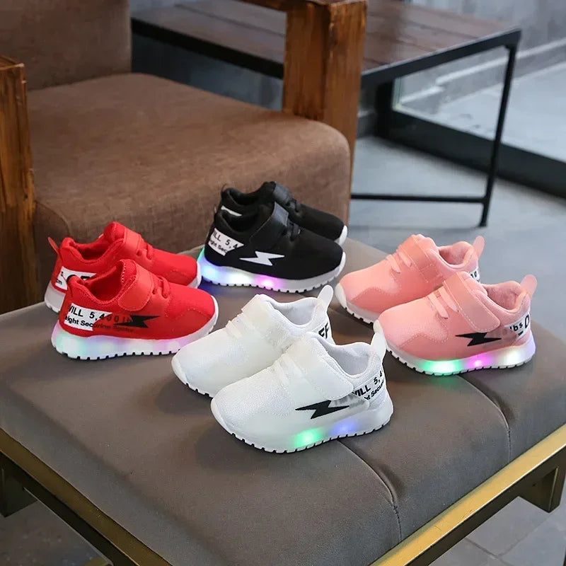 Breathable Sneakers Shoes with Multicolor LED for Children-0