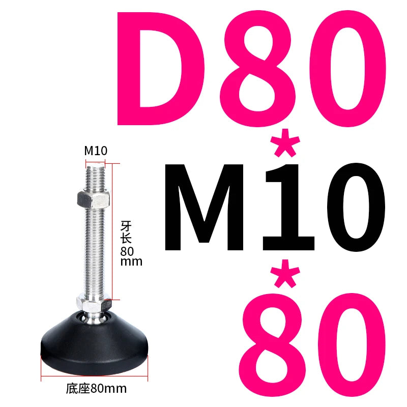 4pcs Adjustable Lathe Leg Thread Type Adjustable Levelling Feet Swivel Base Articulating Leveling legs Furniture Glide Pad
