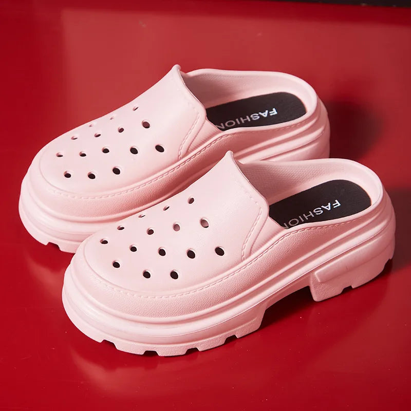 Kidmi Women Platform Slippers Summer Holes Clogs Sandals Fashion Thick Sole Sandals Outdoor Beach Slides Soft Cloud Garden Shoes