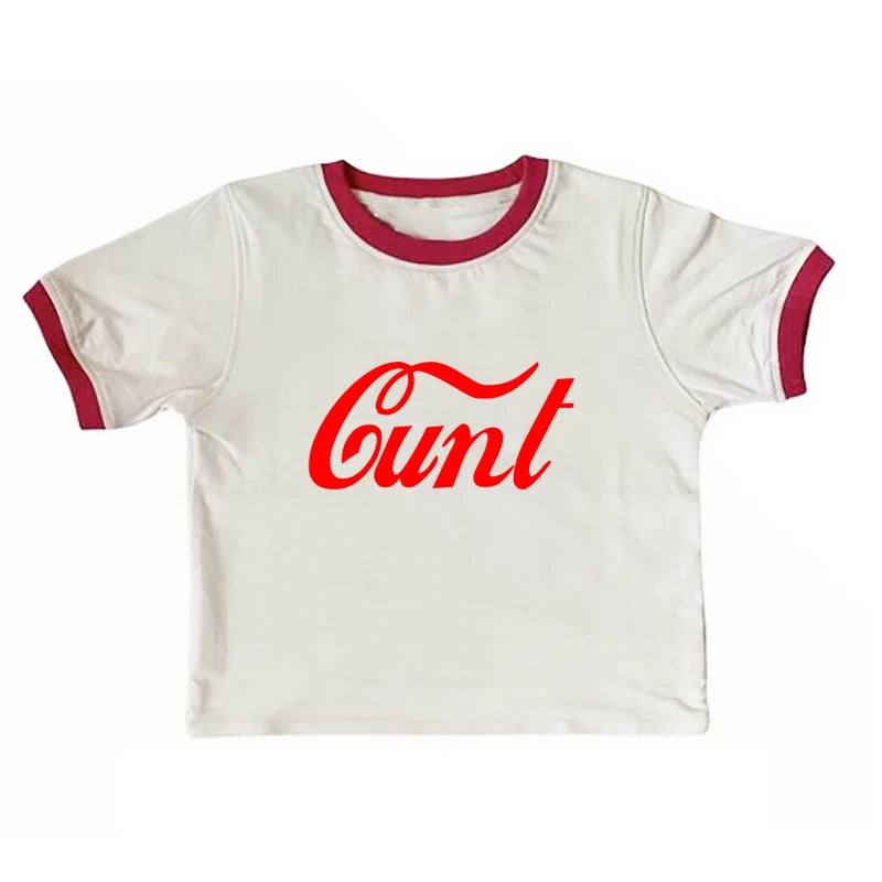 Y2k Crop Top Splice Design Letters Punk