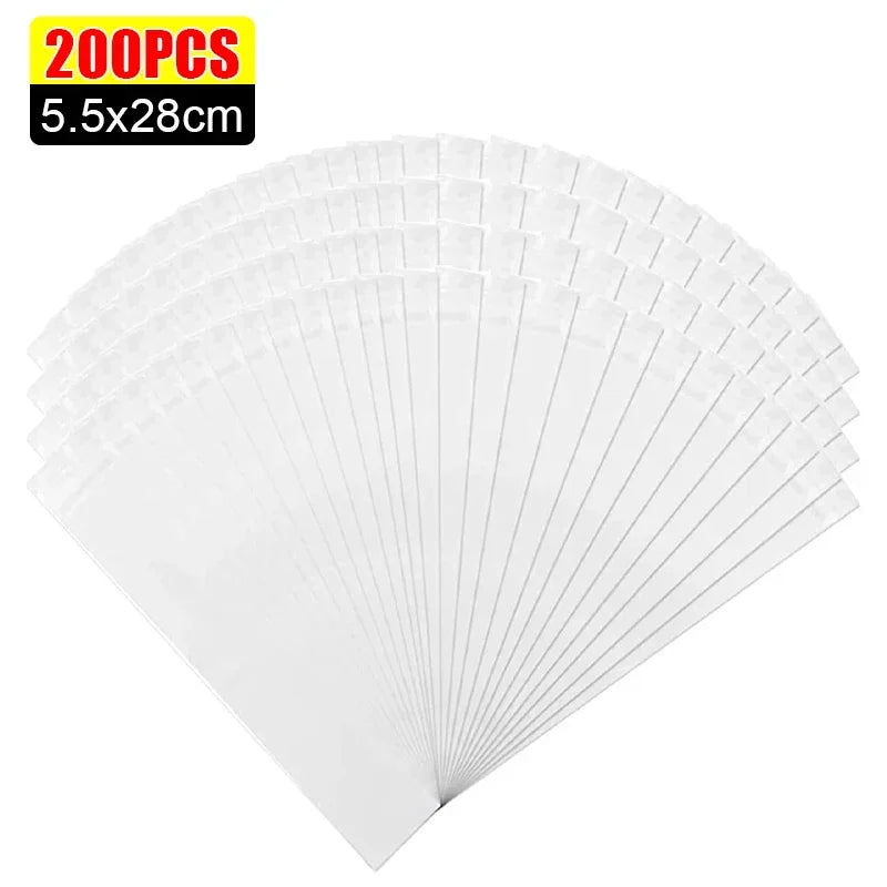 200/50Pcs Disposable Ice Popsicle Mold Bags DIY Fruit Juice Ice Lolly Bags Freezer Tube with Zip Seals for Yogurt Party Favors