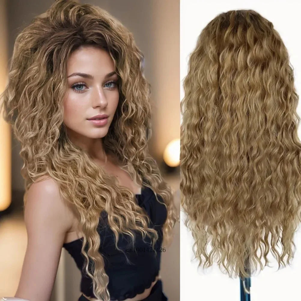 Ash Blonde Curly Wig 26" - Synthetic