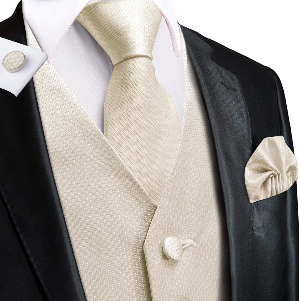 Hi-Tie Men's Silk Vests Fashion Dark Green Floral Jacquard Handkerchief Cufflinks Necktie Sleeveless Wistcoat Sets Wedding Party