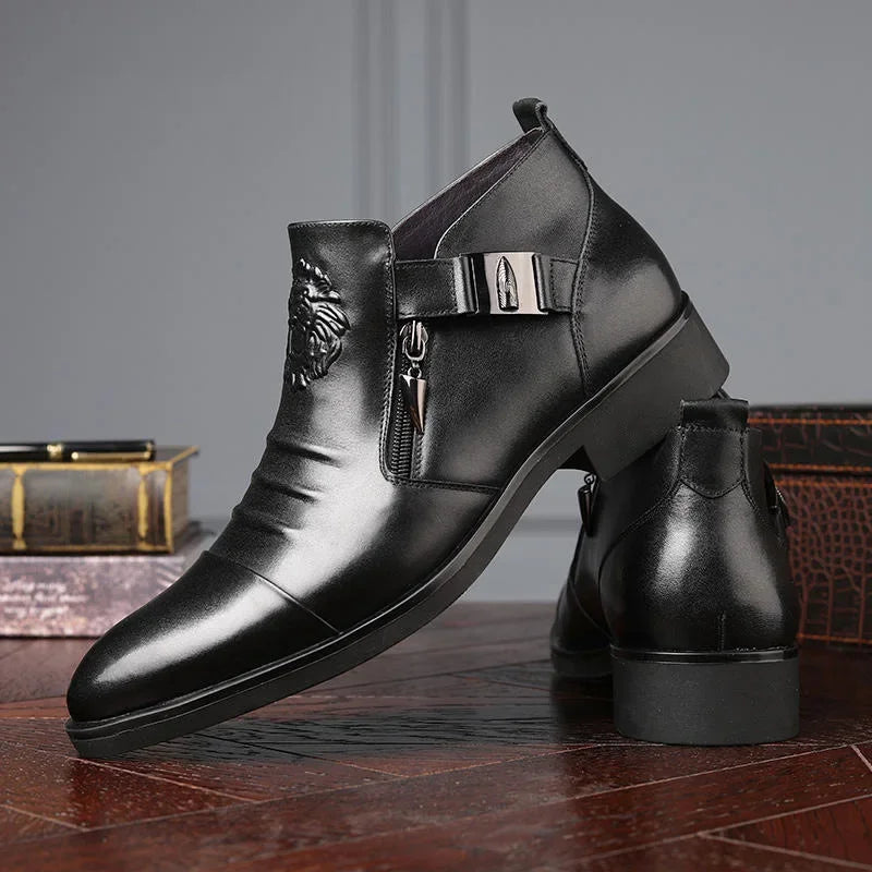 High Quality Men Ankle Boots Plus Size 48 Male Dress Boots Pointed Toe Business Casual Leather Shoes Men Chelsea Boots