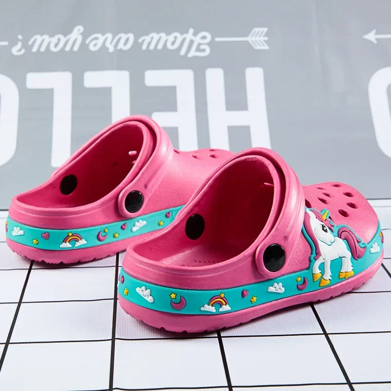 Children Boys Slippers Cartoon Excavator Clogs