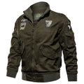 Retro Bomber Jacket Embroidery Airplane Pilot