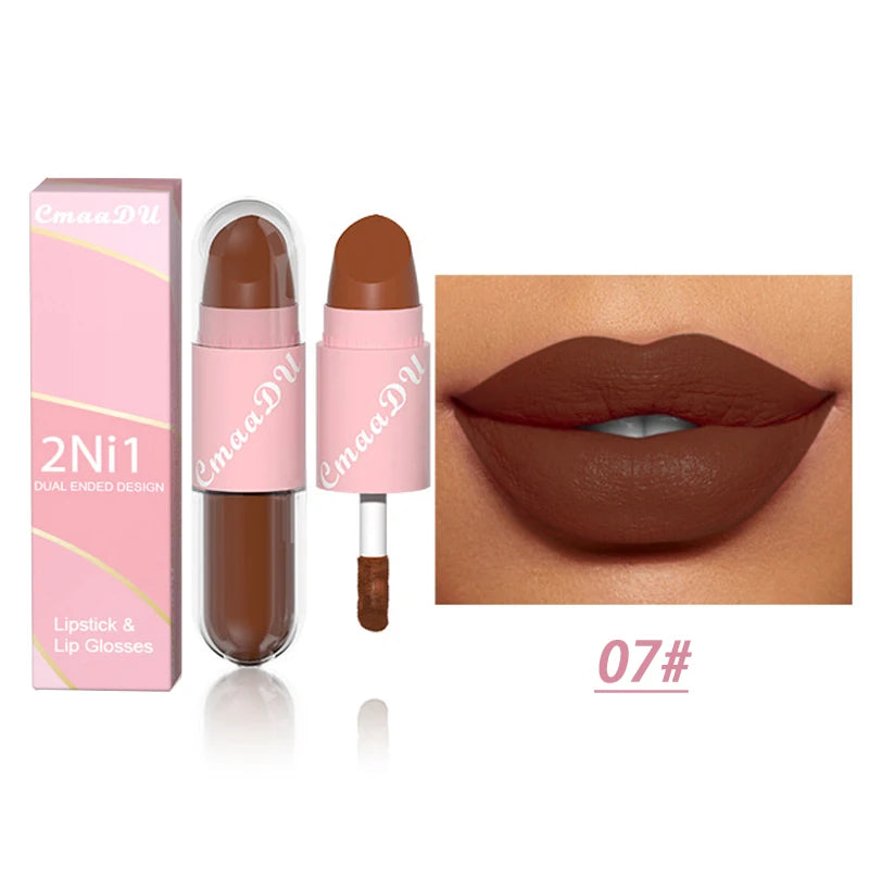 2 in 1 Matte Lipstick Liquid 18 Colors