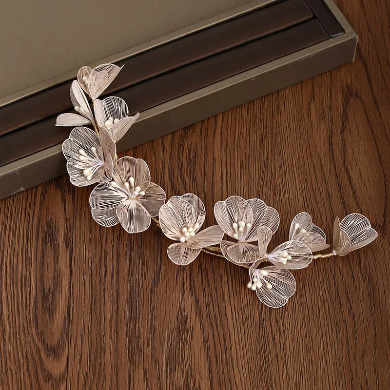Bride Wedding Hair Comb Gold Flower Hairpin