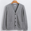 BROWON New Knitted Sweater Cardigan Men 2025 Autumn Solid Casual Man Clothes Korean Fashion 80% Cotton V-Neck Collar Sweater Men