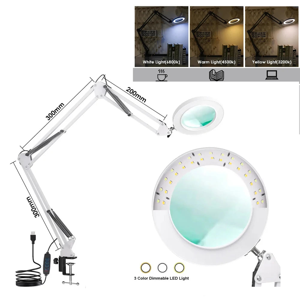 72LED Illuminated Magnifier 8X/10X USB