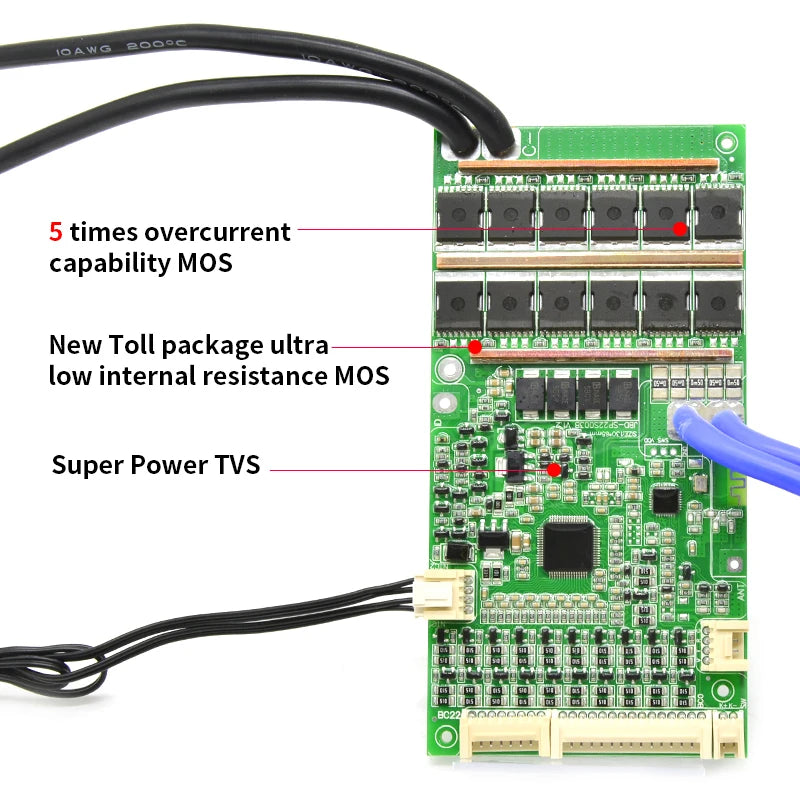 JBD Smart LiFePO4 BMS 6S 8S 12S 13S 14S 16S 20S 21S With Bluilt-in Bluetooth 40A 80A 100A Balance Board Uart Function For E-bike