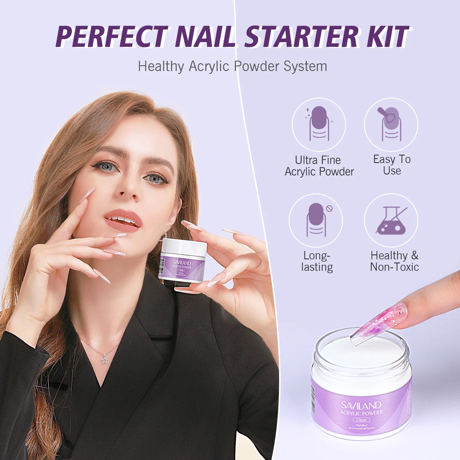 Acrylic Nail Kit Powder Liquid Crystal Glitter