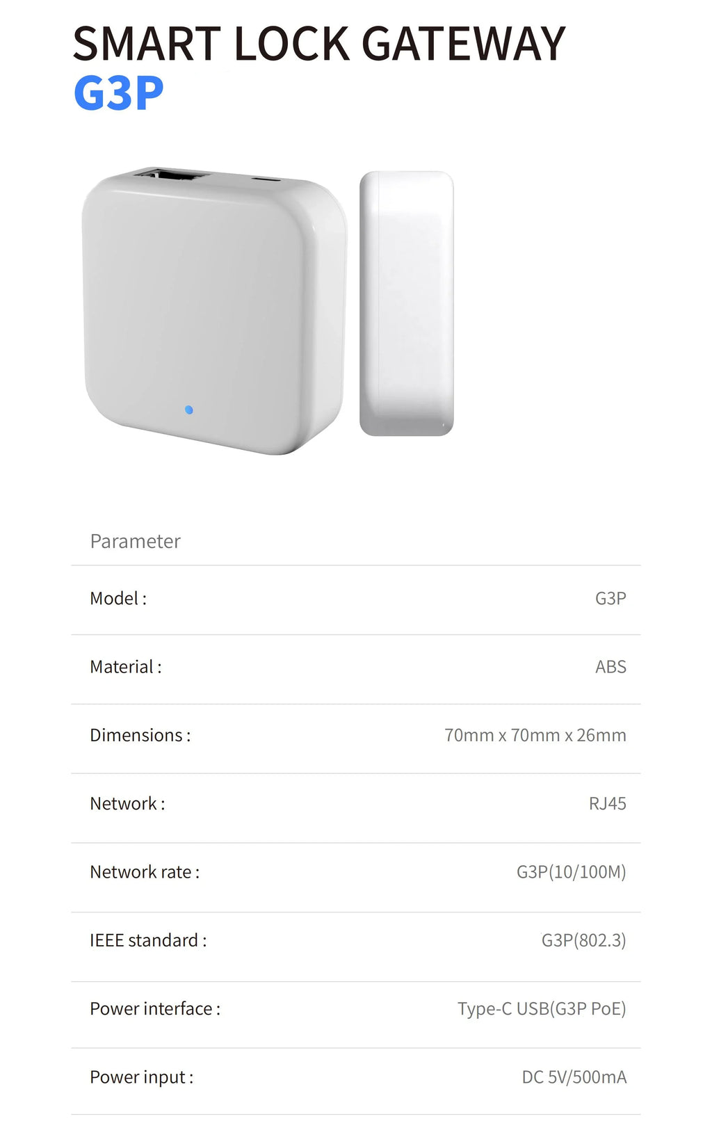 TTlock Gateways G2 G3 G3P G4  Bluetooth to 4G / GJ45/ WiFi Hub Smart Home Device TThotel TT Lock App Phone Remote Control Unlock