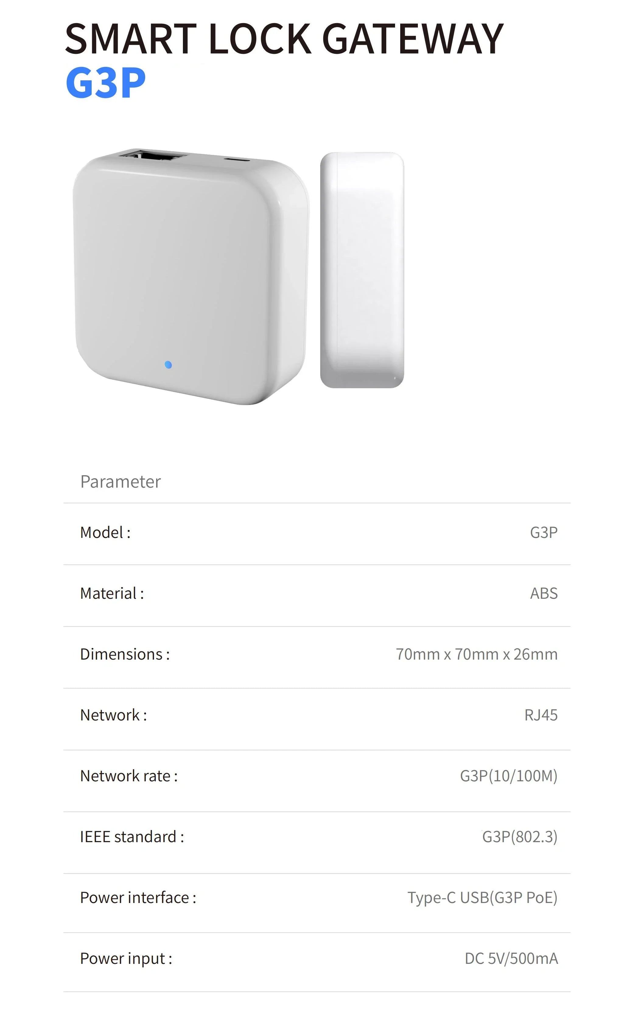 TTlock Gateways G2 G3 G3P G4  Bluetooth to 4G / GJ45/ WiFi Hub Smart Home Device TThotel TT Lock App Phone Remote Control Unlock