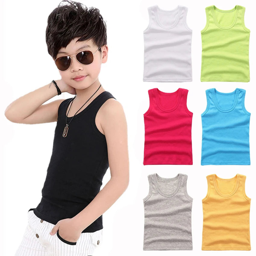 Kids Cotton Vest Tank Top 2-12Y