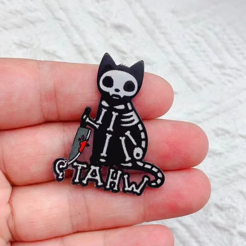10pcs Acrylic Halloween Skull Charm Jewelry Accessories Necklace Bracelet Earring Pendant Diy Craft Supplies