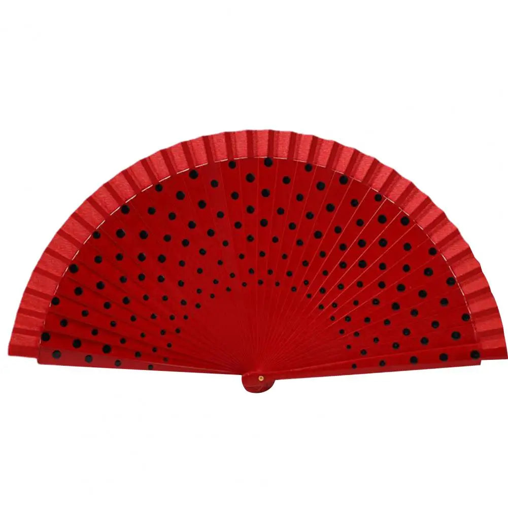 Dot Print Spanish Folding Fan Double-sided