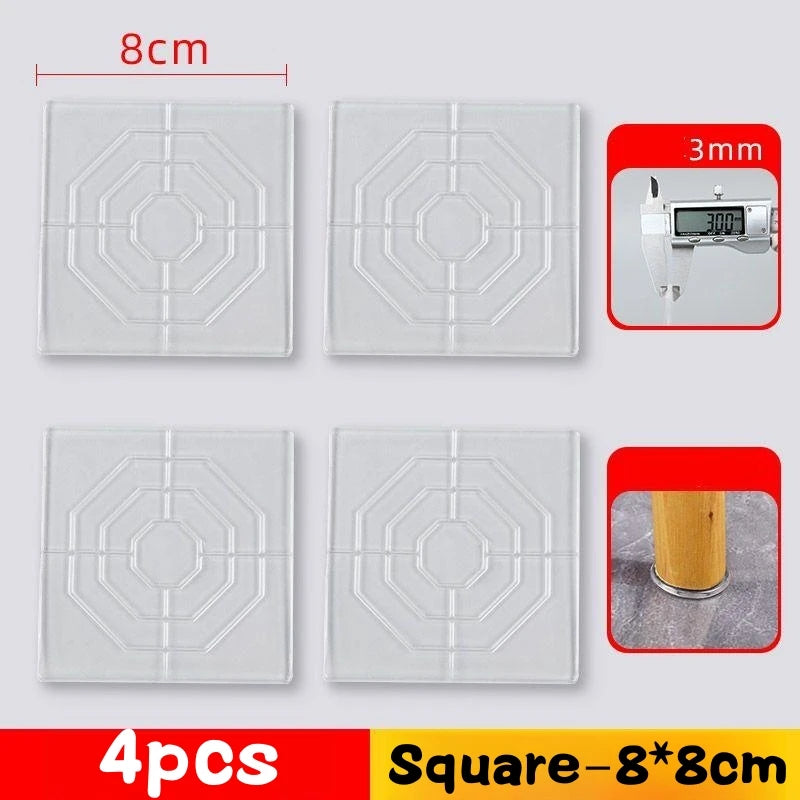 4Pcs Anti Vibration Pads for Washing Machine Chair Leg Protectors Non-slip Mat Mute Silicone Stickers Sofa Furniture Feet Cover