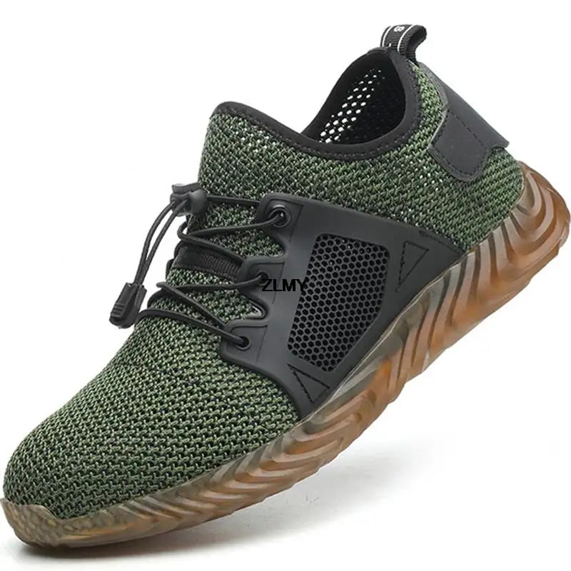 Mesh Safety Shoes Men Summer Steel Toe Work Shoes Puncture Proof Anti-smash Work Safety Boots Man Breathable Security Boots Male