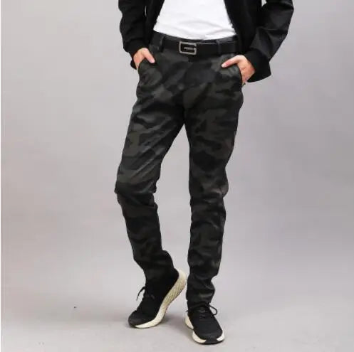 2024 New Men's Leather Pants Fashion Slim PU Trousers Red Blue Black Gray White Pantalones Hombre