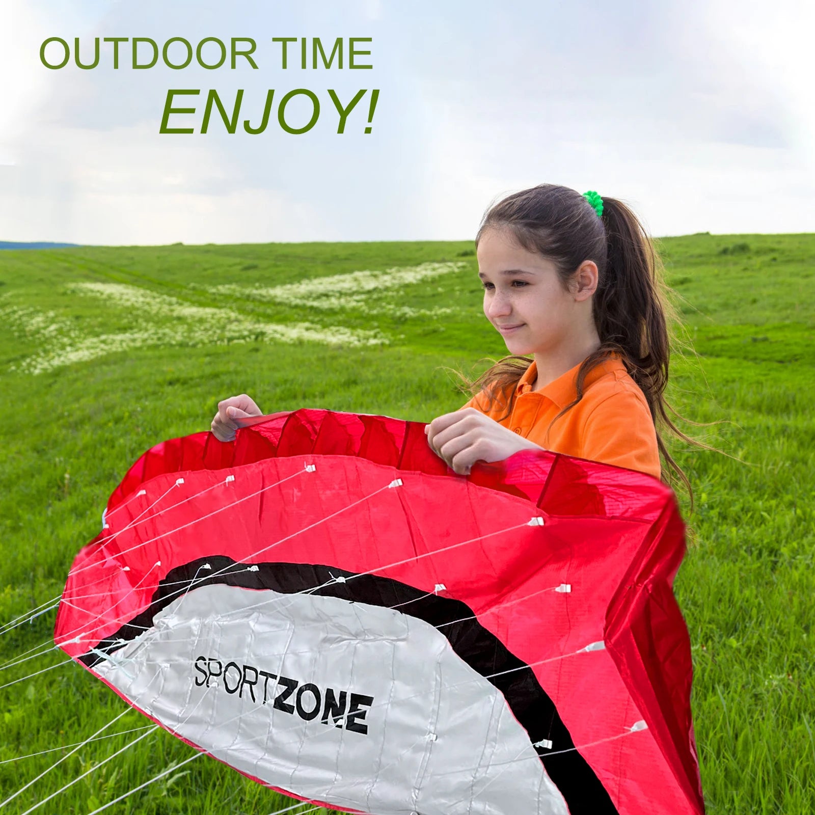 High Quality  2.5m Red Dual Line Parafoil Kite  WithFlying Tools Power Braid Sailing Kitesurf Rainbow Sports Beach