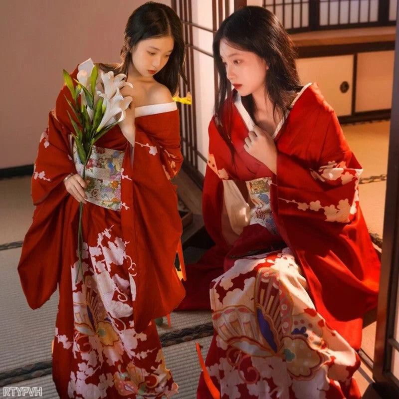 Kimono Women Japanese Traditional Yukata Haori Kimonos Cosplay Blouse Gown Female Summer Fashion Photography Clothes Party Dress
