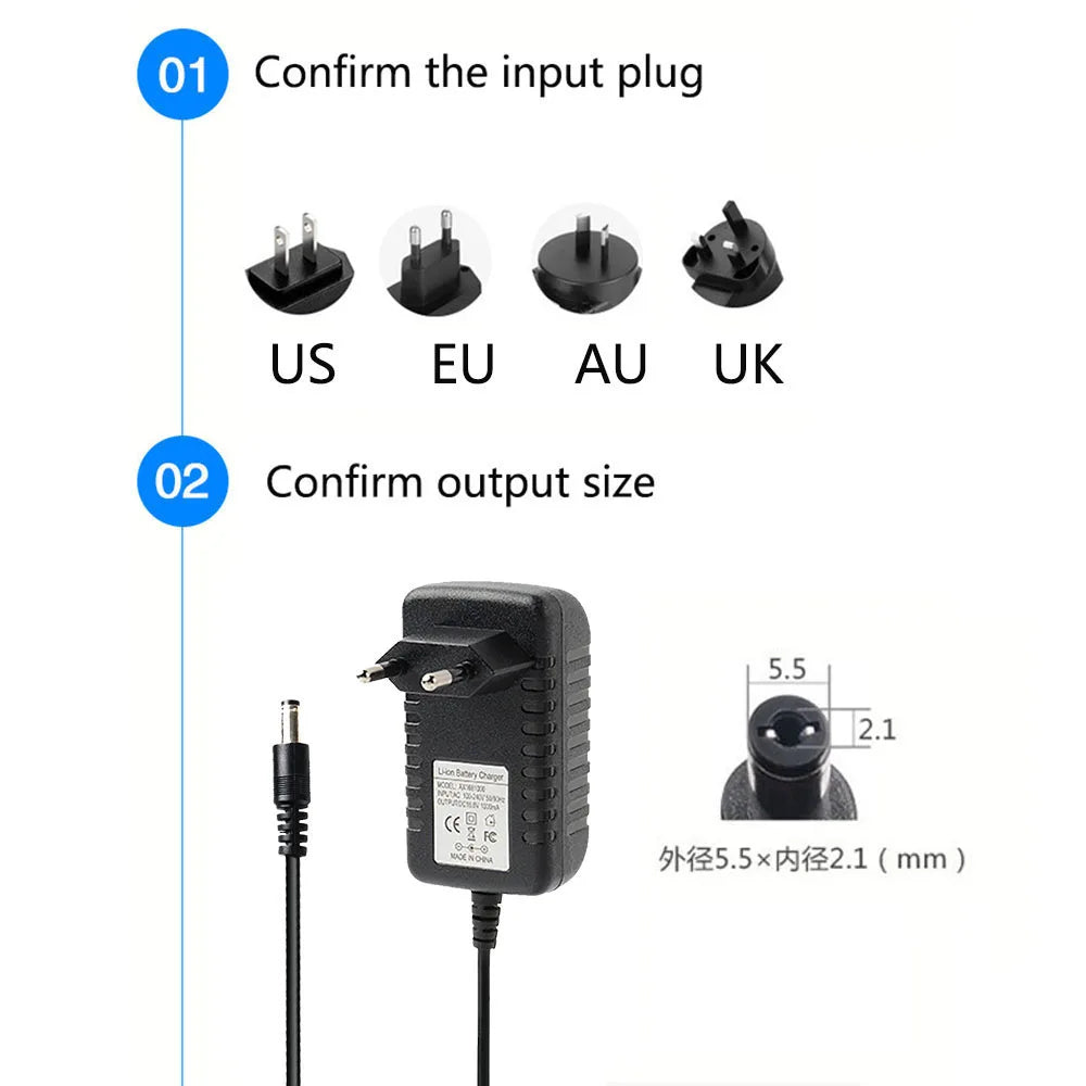 DC Power Adapter 15V 18V 19V 20V 22V 24V 25V 26V 27V 28V 30V 31V 32V 36V 1A 1000MA Robot Vacuum Cleaner Power Cord Charger