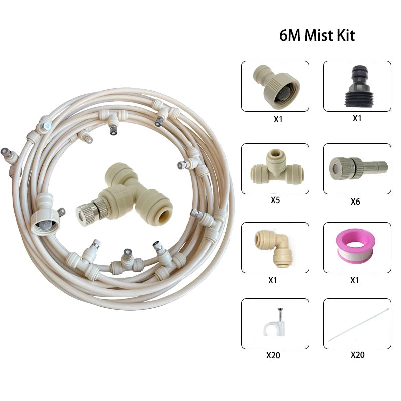 Low Pressure Misting System Terrace Mister Water Foggers Nebulizer Sprayer Patio Mister Line  6-20M