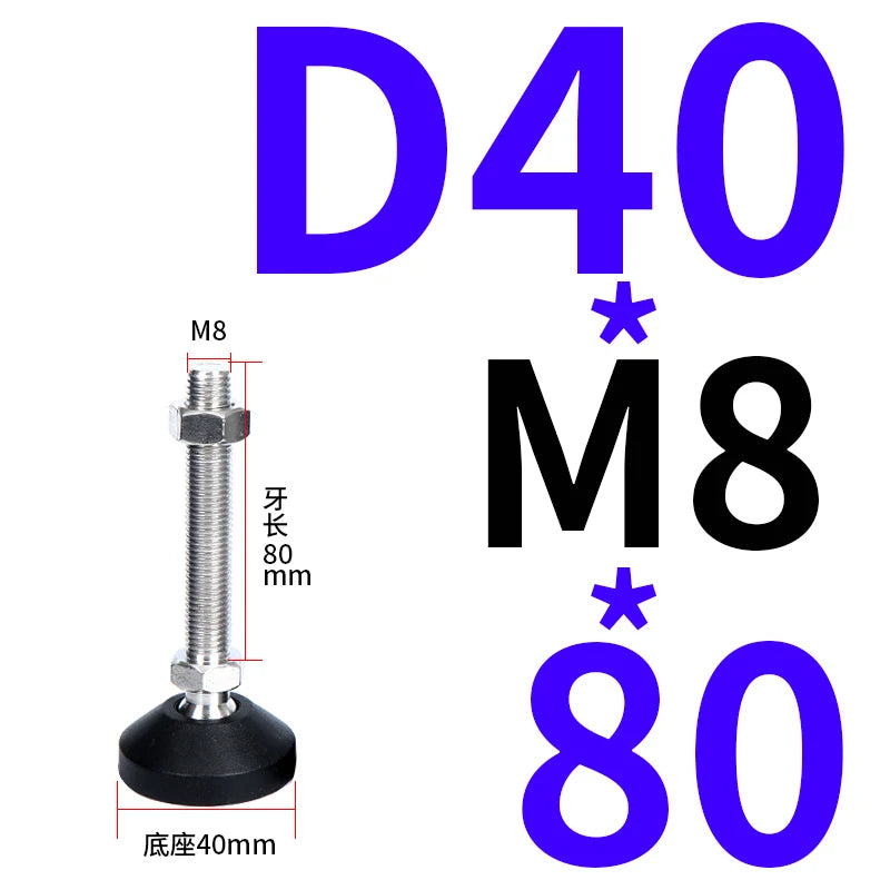 4pcs Adjustable Lathe Leg Thread Type Adjustable Levelling Feet Swivel Base Articulating Leveling legs Furniture Glide Pad