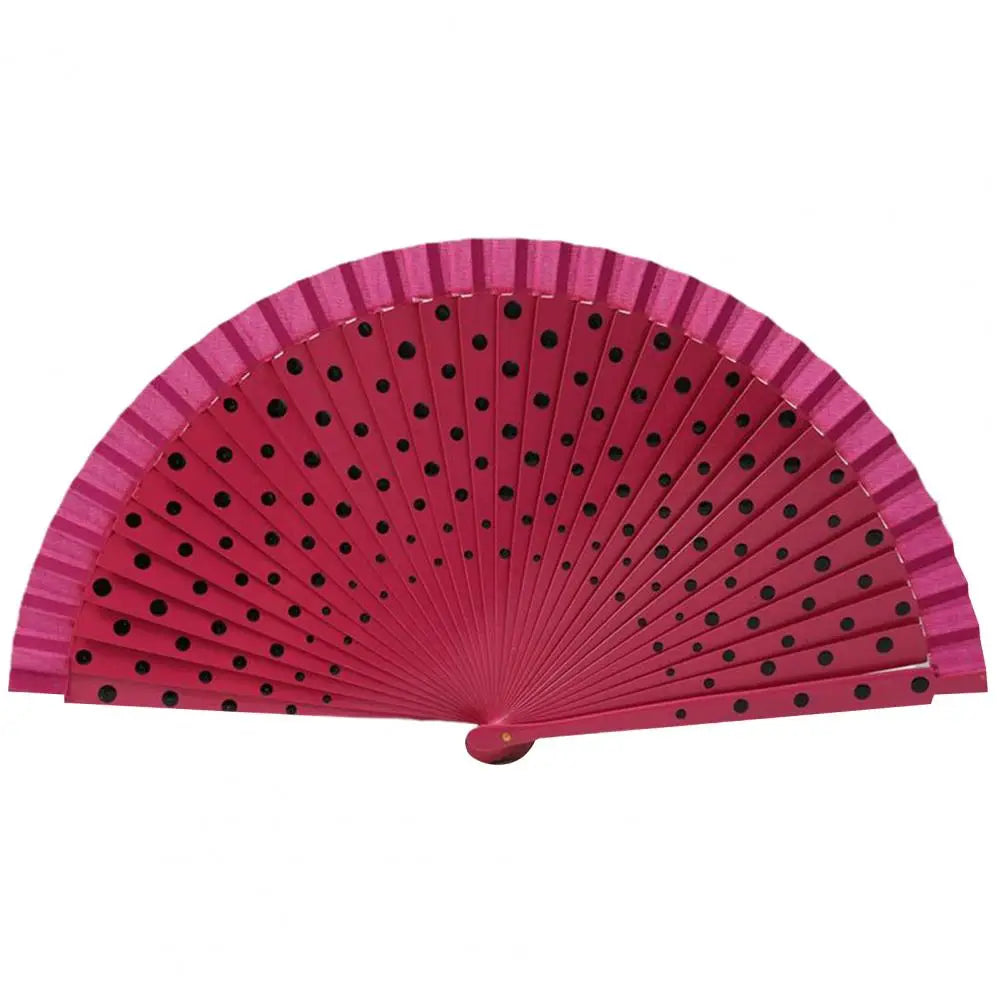 Dot Print Spanish Folding Fan Double-sided