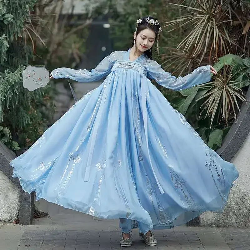 Summer Chinese Hanfu Princess Dress Women Fairy Folk with Kimono Female Dance Oriental Costume Chinese Clothes