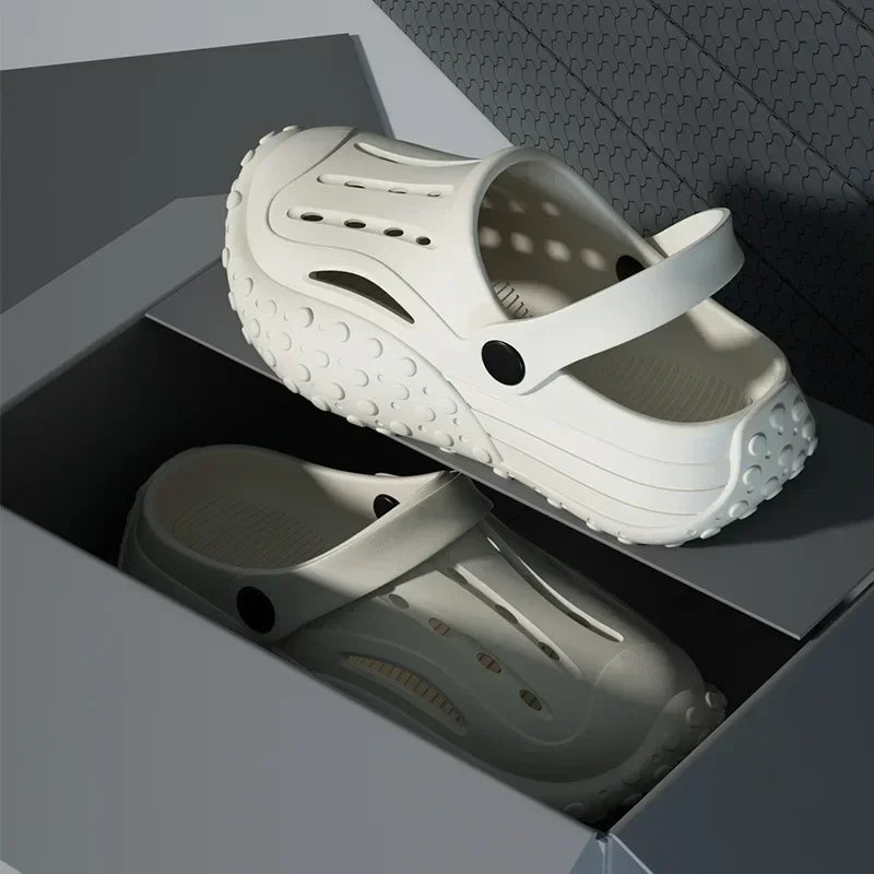 Comwarm Summer Men Clogs Slippers Unisex Eva Breathable Hollow Hole Shoes Men's Fashion Sneaker Sandals Lightweight Beach Slides