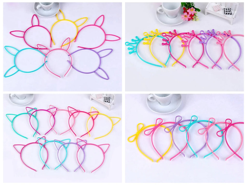 Plastic Crown Hair Tiara Princess Headband 10pcs