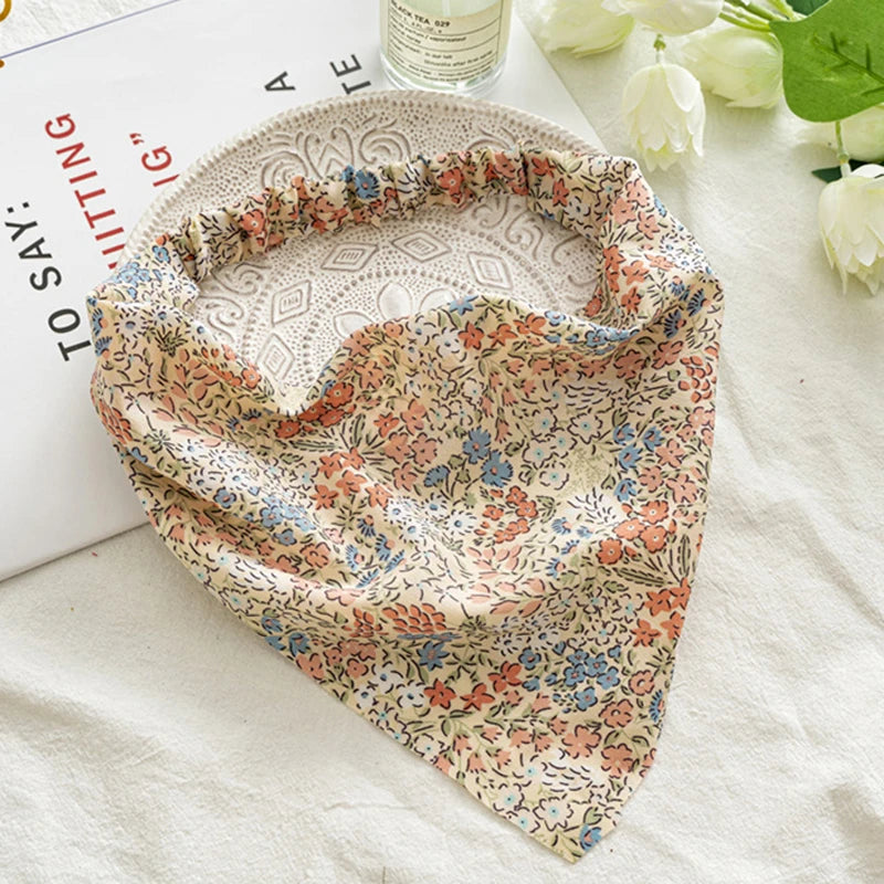 Floral Turban Triangle Hair Scarf Headband
