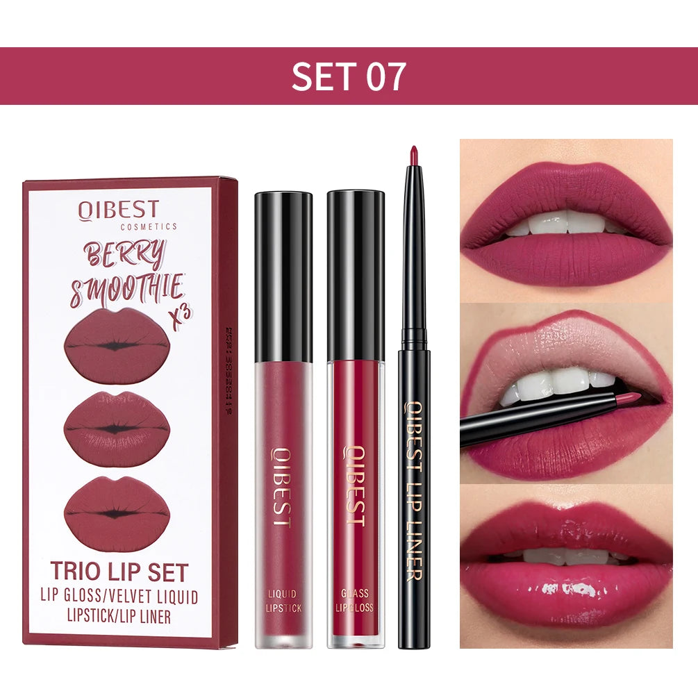 Matte Liquid Lipstick Lip Liner Set 3pcs