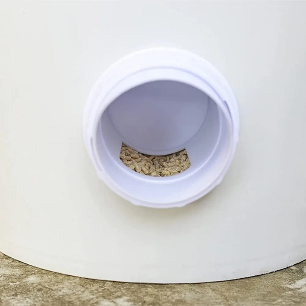Automatic Gravity Chicken Feeder DIY Rainproof Poultry Feeder Port Reduce Spillage Food Farm Chicken Duck Food Hole Opener Tool