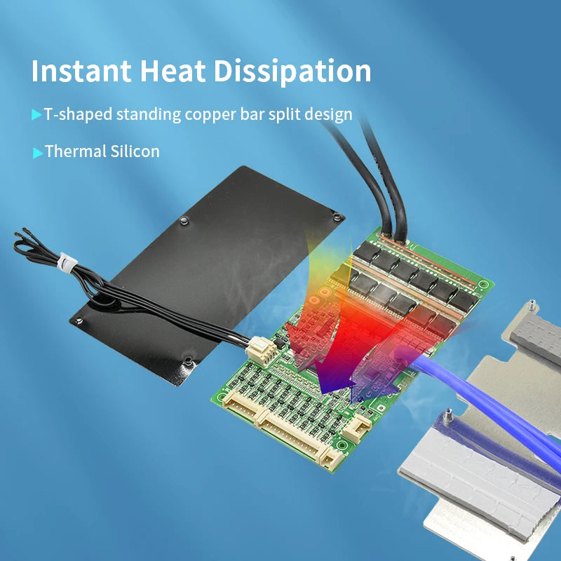 JBD Smart LiFePO4 BMS 6S 8S 12S 13S 14S 16S 20S 21S With Bluilt-in Bluetooth 40A 80A 100A Balance Board Uart Function For E-bike