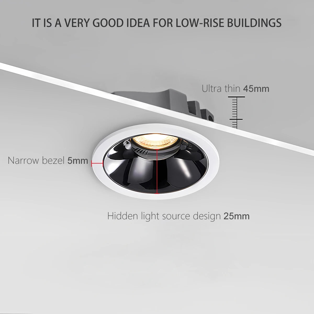 Zigbee DALI Recessed Smart LED COB Spotlight 5 CCT Switchable Ultra Thin Anti-glare Dimmable High CRI 95 Aluminum Ceiling Lamp